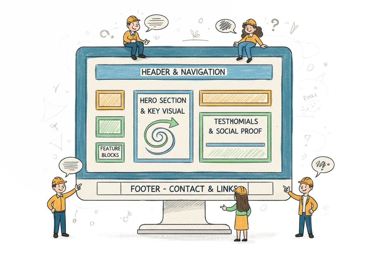 Sivuston layout-suunnitelmassa kuvataan sivujen rakenne.