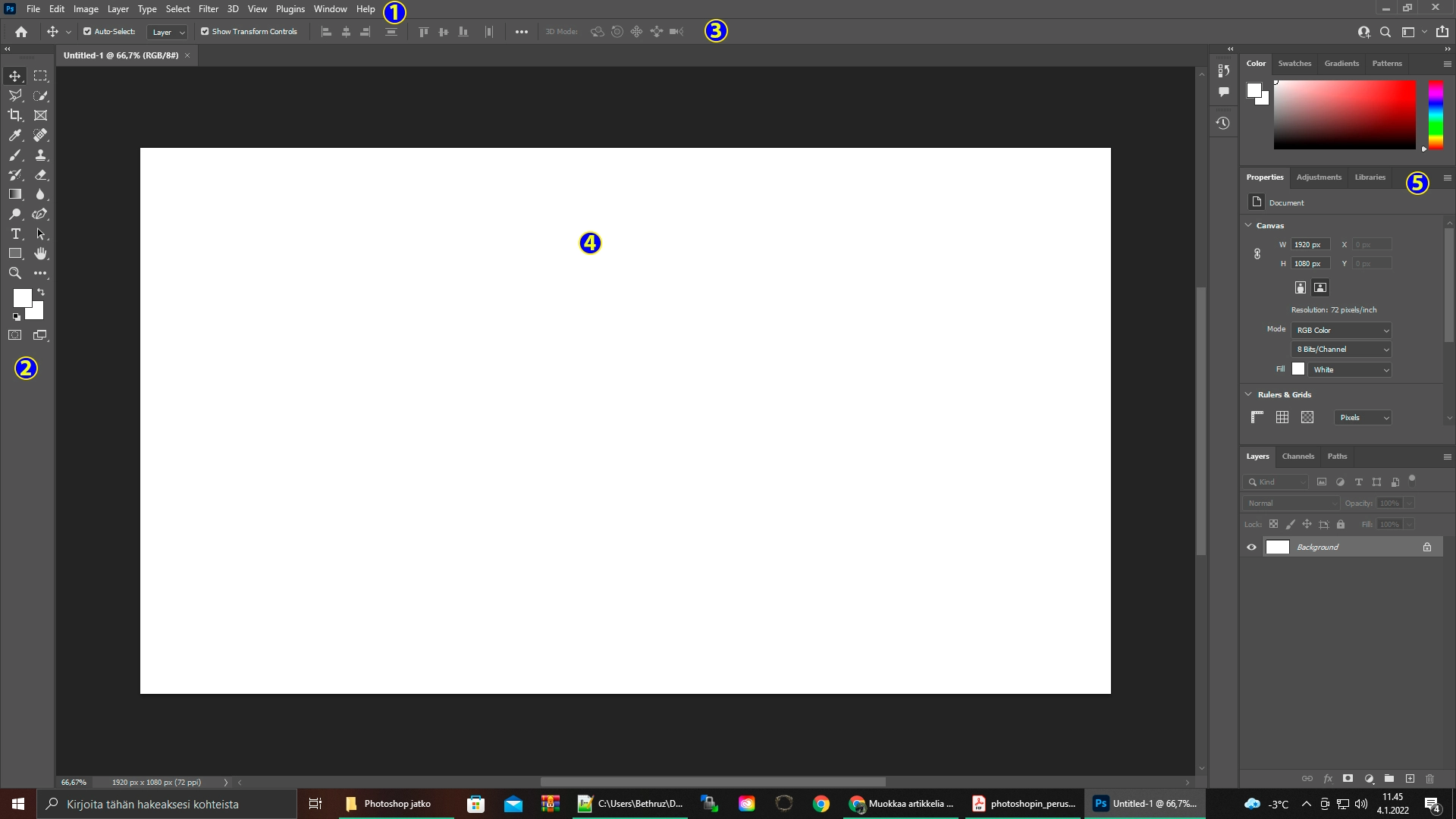 Adobe Photoshop käyttöliittymä. Adobe Photoshop käyttöliittymä.