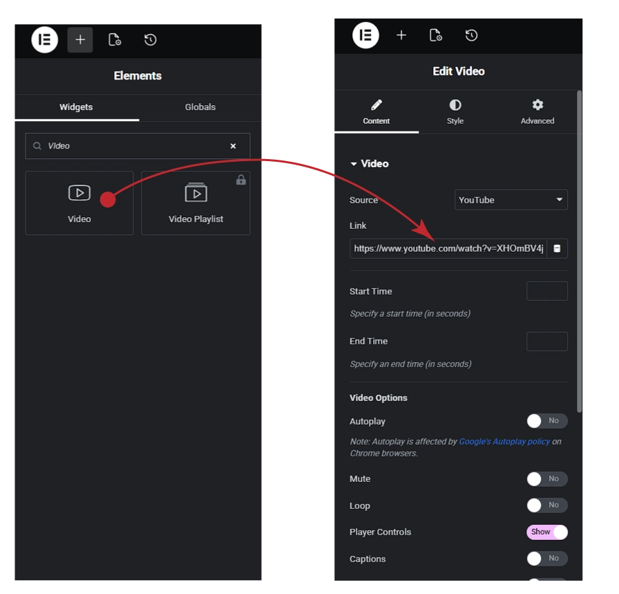 Videon lisääminen Elementor-sivueditorin Video-elementillä. Videon lisääminen Elementor-sivueditorin Video-elementillä.