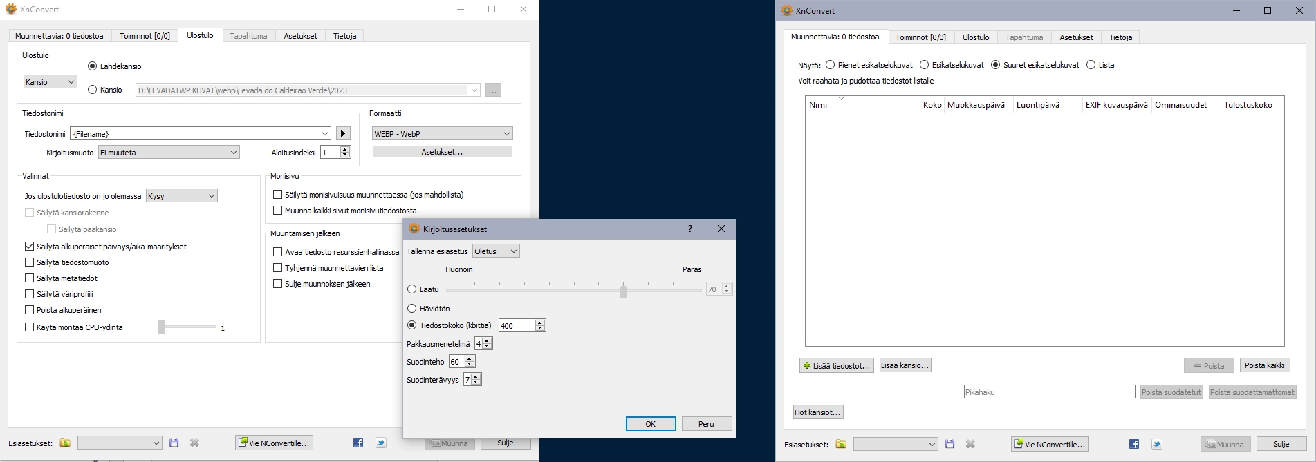xnconvert Xn-convert-ohjelman kuvankaappaus.